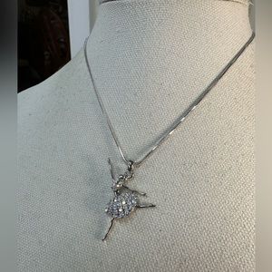 Ballerina pendant necklace with sparkly rhinestones